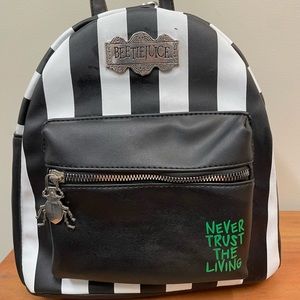 Beetlejuice Women's Striped Backpack, good condition. Never Trust The Living!